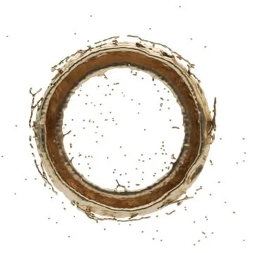 Golden splash radial 3d rendering Stock Illustration
