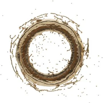 Golden splash radial 3d rendering Stock Illustration