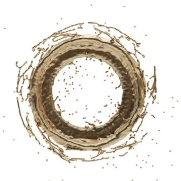 Golden splash radial 3d rendering Stock Illustration