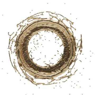 Golden splash radial 3d rendering Stock Illustration