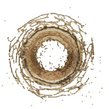Golden splash radial 3d rendering Stock Illustration