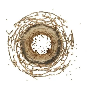 Golden splash radial 3d rendering Stock Illustration