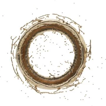Golden splash radial 3d rendering Stock Illustration