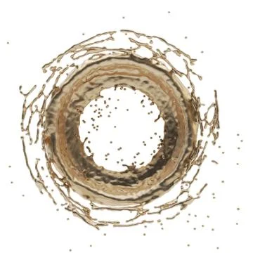 Golden splash radial 3d rendering Stock Illustration