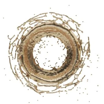 Golden splash radial 3d rendering Stock Illustration