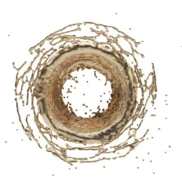 Golden splash radial 3d rendering Stock Illustration
