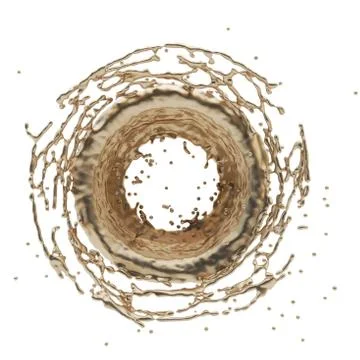 Golden splash radial 3d rendering Stock Illustration
