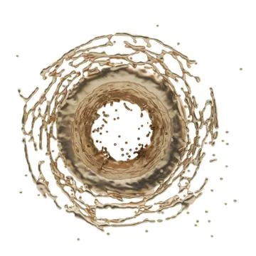 Golden splash radial 3d rendering Stock Illustration