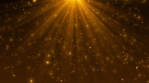 Golden spotlight particles background warm overhead rays, floating bokeh, and so Stock Footage 340418447