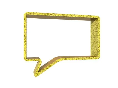 Golden square 3d speech bubble Stock Illustration