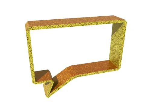 Golden square 3d speech bubble Stock Illustration