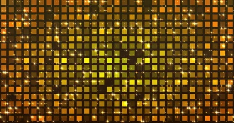 Golden Square Disco Tile Loop 4K Party. Stock Footage 322001164