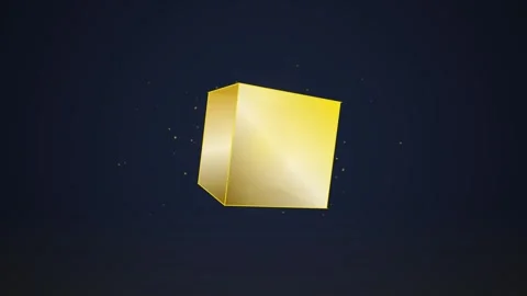 Golden Square Floating Abstract Background with Subtle Glitter Particles 動画素材 348572029