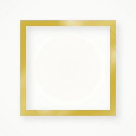 Golden Square Frame Border with Subtle Texture on White Background Video stock 346281357