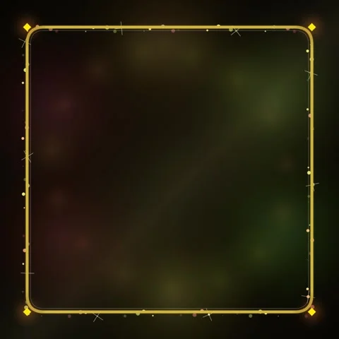 Golden Square Frame with Confetti and Bokeh Lights - Festive Border for Cel.. Stock Footage 346283781
