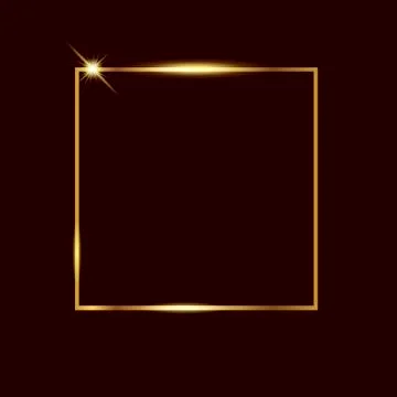 Golden square frame. Vector. Stock Illustration