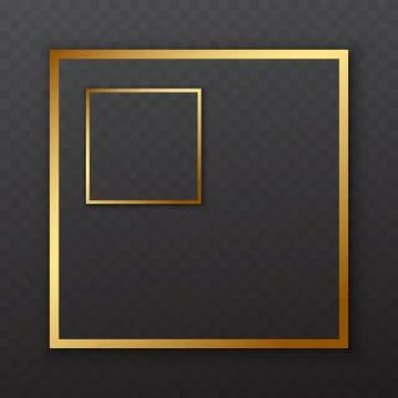 Golden square frames with soft shadow for text or picture are on squared black Stock Illustration