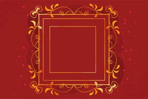 Golden square monogram Stock Illustration