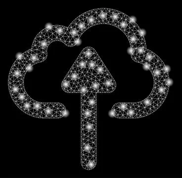 Golden Square Mosaic Cloud Upload Illustrazione stock