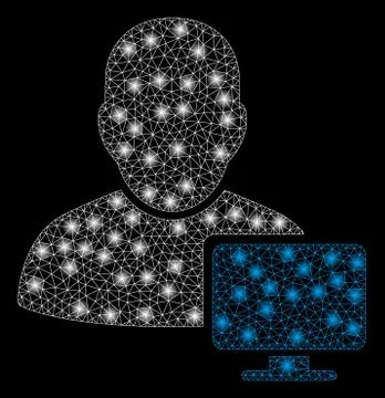 Golden Square Mosaic Computer Administrator Stock Illustration