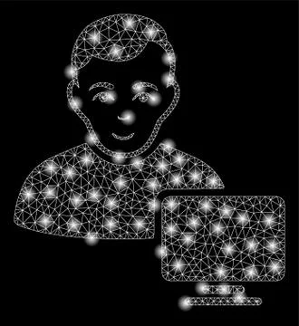 Golden Square Mosaic Computer Administrator Illustrazione stock