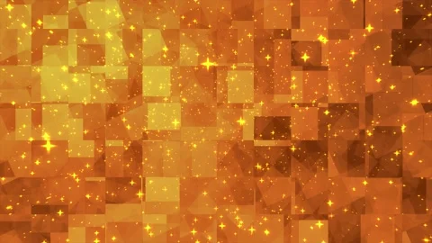 Golden square in motion background with shining stars. [2021] New 4K Resolution 動画素材 142044828