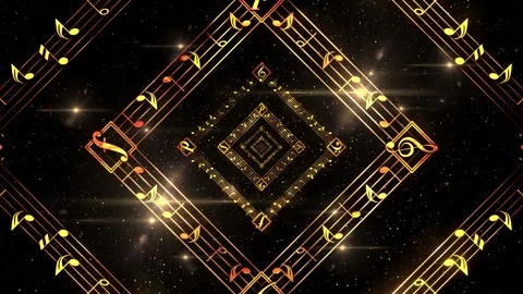 Golden Square Musical Notes 動画素材 345041982