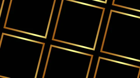 Golden square pattern on black Stock Footage 62168314