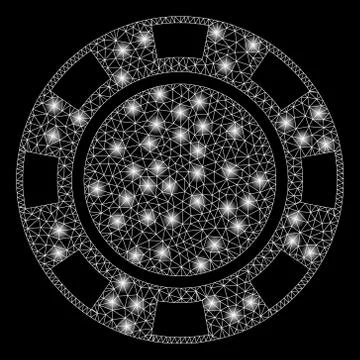 Golden Square Pattern Casino Chip 스톡 일러스트
