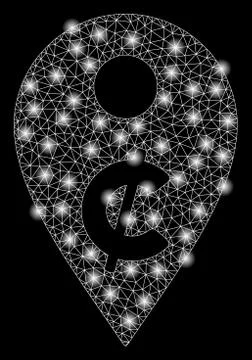 Golden Square Pattern Cent Map Marker 스톡 일러스트