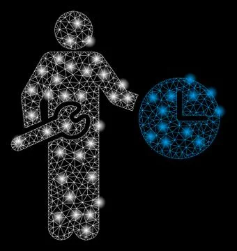 Golden Square Pattern Clock Serviceman Stock-Illustration
