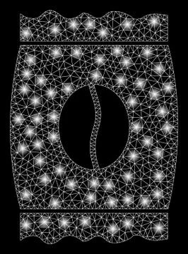 Golden Square Pattern Coffee Bean Pack 스톡 일러스트