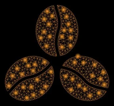 Golden Square Pattern Coffee Beans 스톡 일러스트