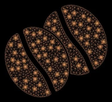 Golden Square Pattern Coffee Beans 스톡 일러스트