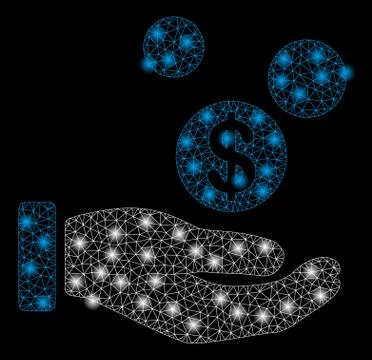 Golden Square Pattern Coins Payment Hand Stock Illustration