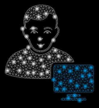 Golden Square Pattern Computer Administrator Illustrazione stock