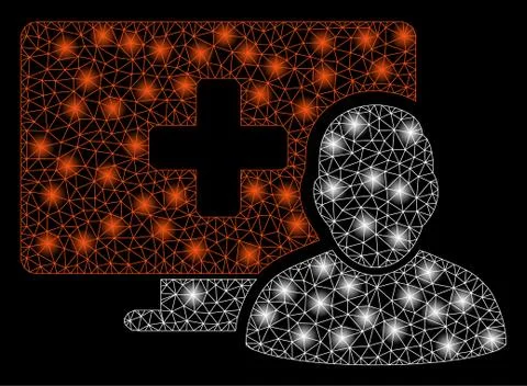 Golden Square Pattern Computer Medical Client 스톡 일러스트