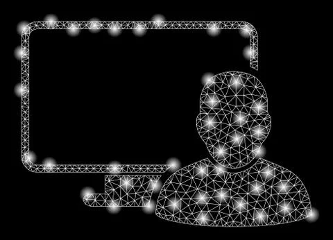 Golden Square Pattern Computer User 스톡 일러스트