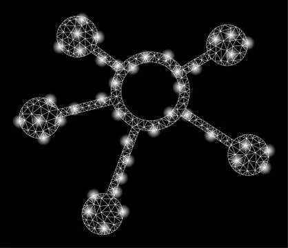 Golden Square Pattern Connections Stock Illustration