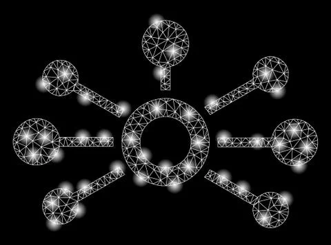 Golden Square Pattern Connections Stock Illustration