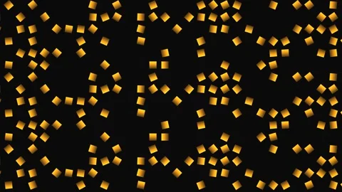 Golden squares move on a dark background in an abstract Stock Footage 338035339