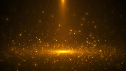 Golden stage light background glowing floor burst, warm spotlight, floating part Stock Footage 340415191