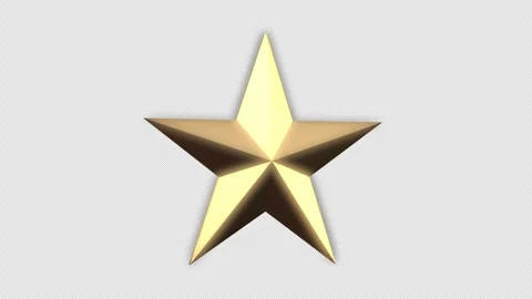 Golden Star 3D Loop With Alpha Channel Видео 346743181