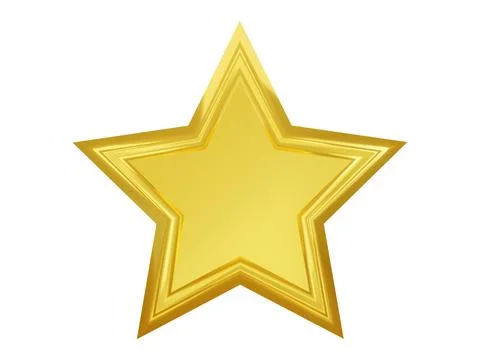 Golden Star 3d rendering image. Stock Illustration