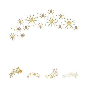 Golden star arch border with decorative elements Stock Illustration