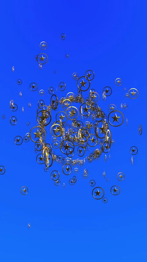 Golden star in the center of a ring Video stock 333318805
