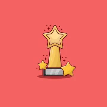 Golden Star Cinema Trophy Vector Stock Illustration