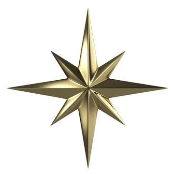 Golden star with clipping path. Stock Illustration