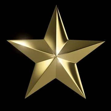 Golden star with clipping path Stock Illustration