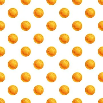 Golden star coins seamless pattern for gaming success Stock Illustration